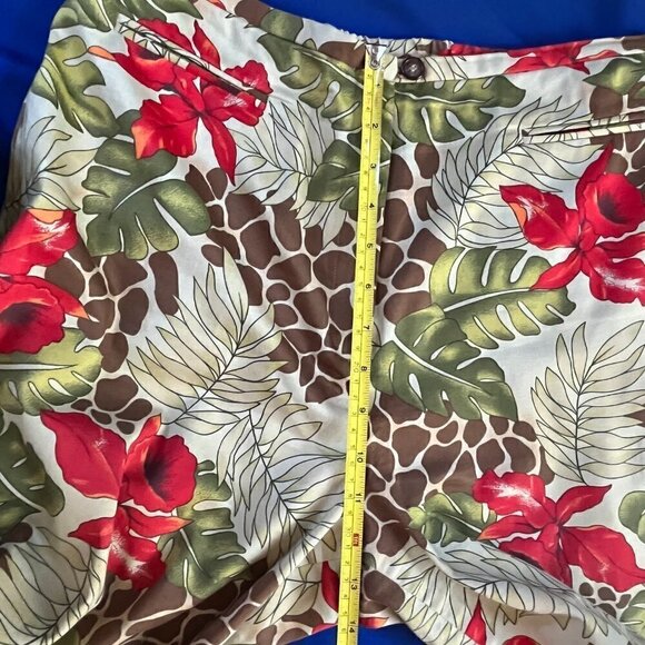 Transitions Animal Print Tropical Brushed Cotton Wide Leg Pant Capri - size 12 - Picture 7 of 8